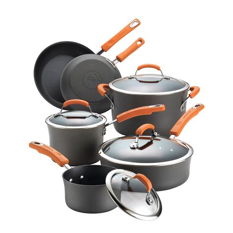 Rachael Ray Brights Hard Anodized Aluminum Nonstick Cookware Set With