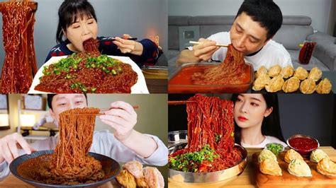 Spicy Cold Noodles Vs Mukbangers Pt Asmr Compilation L Lets Eat