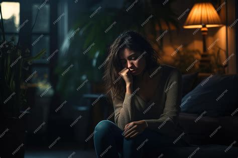 Premium Ai Image Generative By Ai Sad Woman Suffering Depression