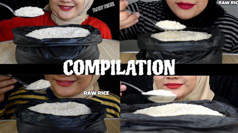 Asmr Raw Rice Eating Compilation Raw Rice Eating Youtube