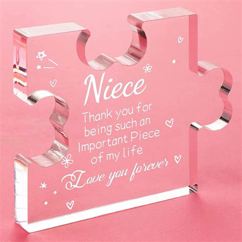 Niece Gifts Engraved Acrylic Block Gifts For Niece Christmas Birthday