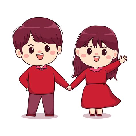 Chibi Couple Holding Hands