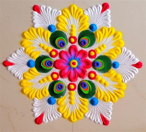 Diwali Rangoli Designs 2022 Kalash And Peacock Feather Rangoli For