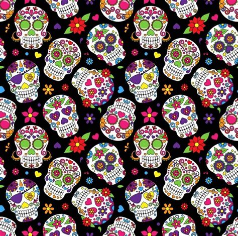 Sugar Skull Fabric 100 Cotton Fabric Etsy