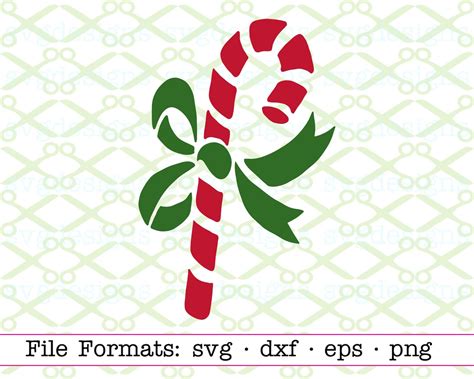 Candy Cane Svg Dxf Eps Png Files For Cricut Silhouette Etsy