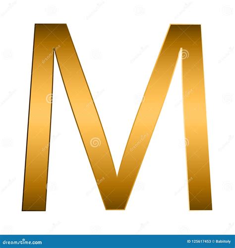 Alphabet Letter Letter M Gold Alphabet Logo Font Style Vector Illustration Stock Vector