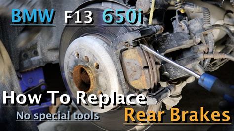 How To Replace Rear Brake Pads And Rotor On Bmw 650i 550i F13 Diy Asmr Youtube