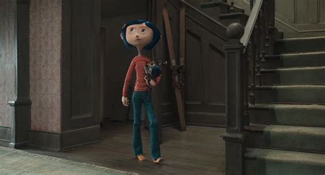 An Animated Character Standing In Front Of A Stair Case