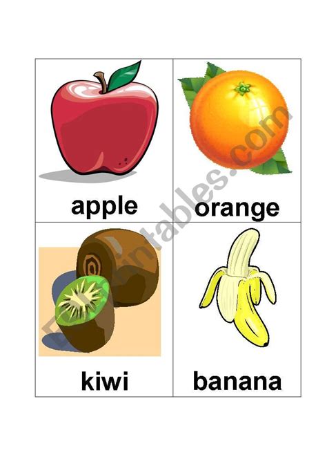 Fruits Flashcards Set 1 Esl Worksheet By Letslearn50 054