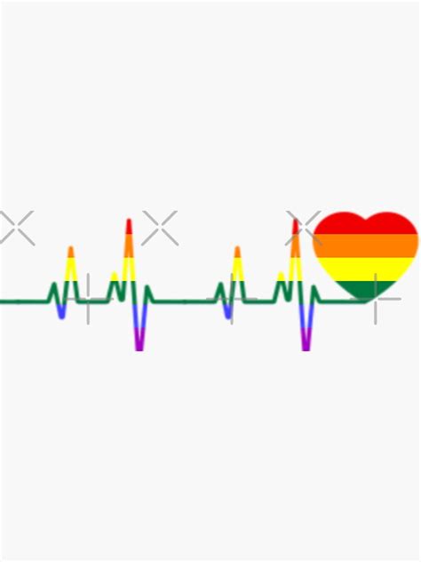 Lgbt Heartbeat Lgbt Rainbow Heartbeat Gay And Lesbian Pride Lgbt Rainbow Gift Sticker For