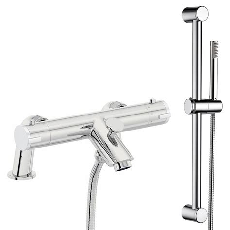 Soho Chrome Deck Mounted Thermostatic Bath Shower Mixer Tap Shower