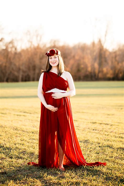 Lisas Red Dress Flower Crown Maternity Boudoir Shoot Cousiac Manor