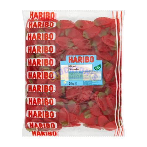 Haribo Giant Strawbs 3KG - Stockton's Wholesale Sweets