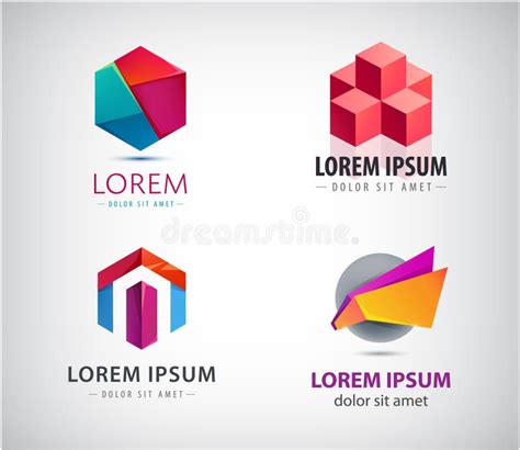 Conjunto De Vectores De Plantillas De Logotipos Signos Creativos GeomÃ