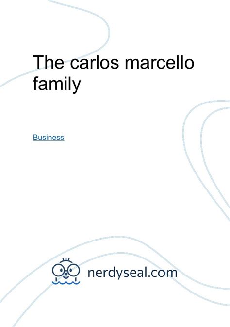 The carlos marcello family - 747 Words - NerdySeal