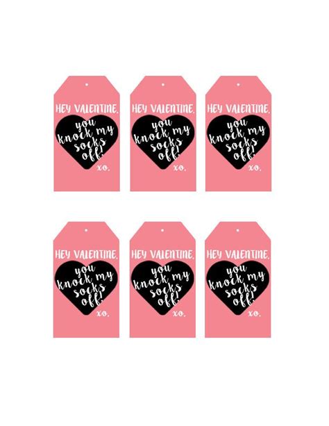 You Knock My Socks Off Valentine Printable Momma Society Valentines