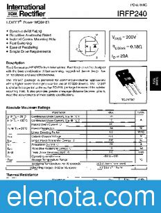 IRFP240 Datasheet PDF 165 KB International Rectifier Pobierz Z