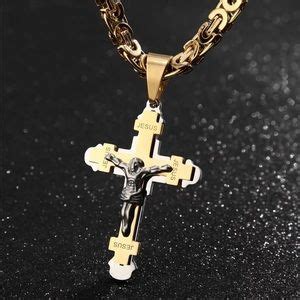 Royalty Jewels Accessories Heavy Jesus Cross Necklace Stainless