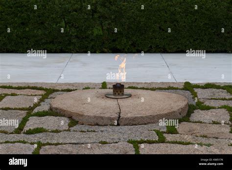 The Eternal Flame On President John F Kennedy Gravesite Arlington