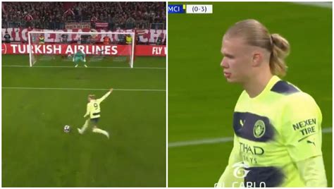 Erling Haaland Takes Awful Penalty In Bayern Vs Man City