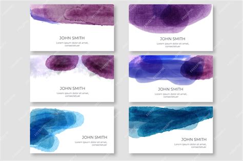 Premium Vector Watercolor Colorful Stains Business Card Template