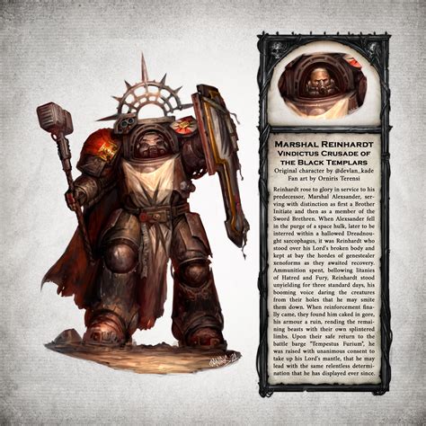 Artstation Marshal Reinhardt Black Templars Warhammer 40000 Fan Art