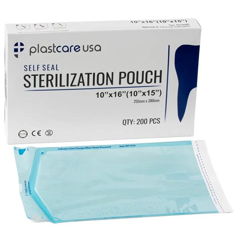 10 X 16 Self Sealing Sterilization Pouch Plastcare Usa