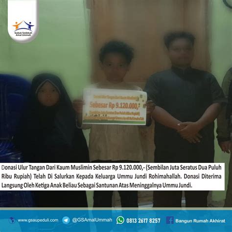 Donasi Ulur Tangan Lebih Dari 9 Juta Rupiah Telah Disalurkan Gubuk