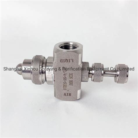 Xinhou Stainless Steel Two Fluid Air Water Atomizing Fog Spray Nozzle