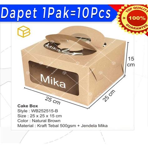 Jual Box Kue Dus Kotak Cake Packaging Kemasan Bolu Window