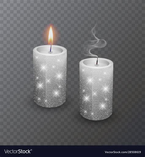 Realistic Candle Burning White Candle Royalty Free Vector