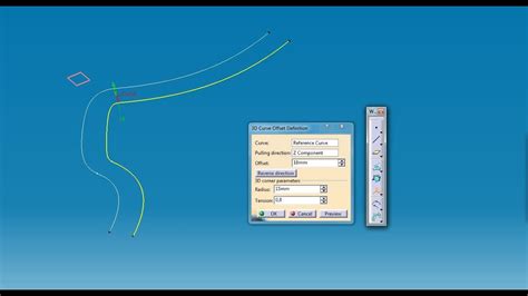 Catia V D Curve Offset Youtube