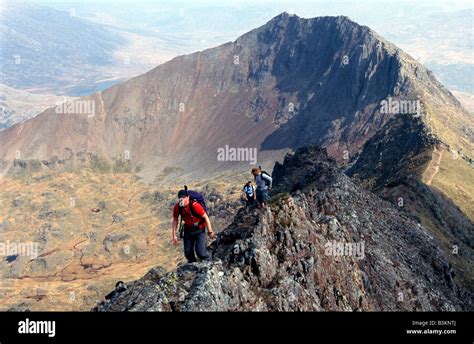 Scrambling across the Crib Goch and Crib y Ddysgwl ridge to Snowdon ...