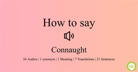 connaught how to pronounce