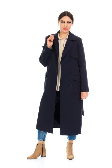 To See Navy Blue Women Trenchcoat Dosso Dossi