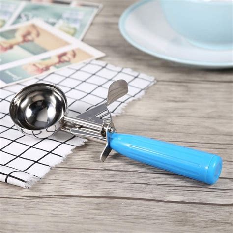 Cuchara Scoop Para Helado Azul Profesional Acero