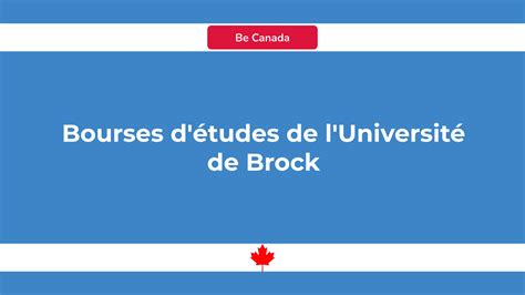 Les 34 bourses d études de l Université de Brock en 2024