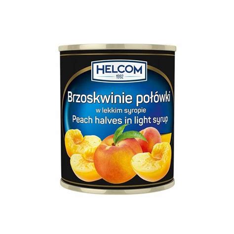 Brzoskwinie połówki w lekkim syropie Helcom 850ml 88218824 ERLI pl