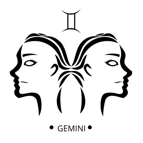 Free Black And White Gemini Zodiac Sign Vector Template Edit Online