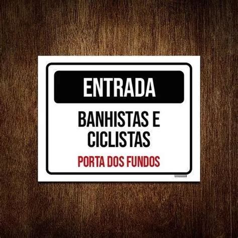 Cartel Decorativo Sinalizo Placa Entrada Banhista Ciclistas Porta