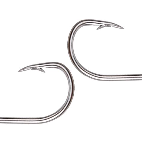 100pcs 9260 Stainless Steel Barbed Fishing Hooks Offset Sharp Bait Hook