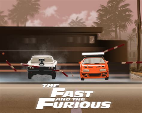 Fast and Furious Poster, A3, Illustration, Artwork, Digital Art, Vin Diesel, Paul Walker, 1968 ...