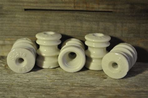 Vintage White Ceramic Insulators Labeled Sears Usa Set Of 5 C 1930 S On Etsy 12 50 White