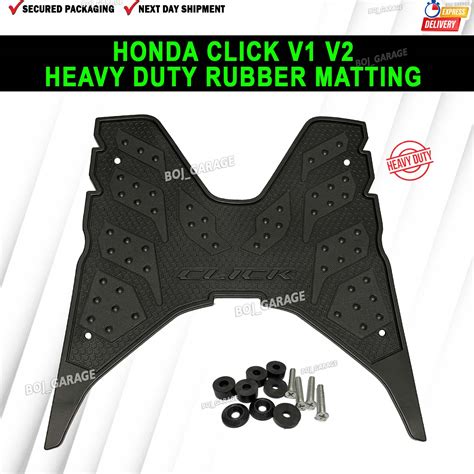 HONDA CLICK V1 V2 FOOTBOARD RUBBER MATTING BLACK HEAVY DUTY WITH