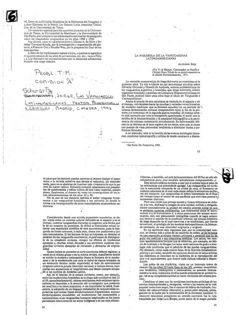 Fdocuments In Alfredo Bosi La Parabola De Las Vanguardias