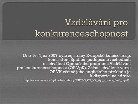 Ppt Vzd L V N Pro Konkurenceschopnost Powerpoint Presentation Free