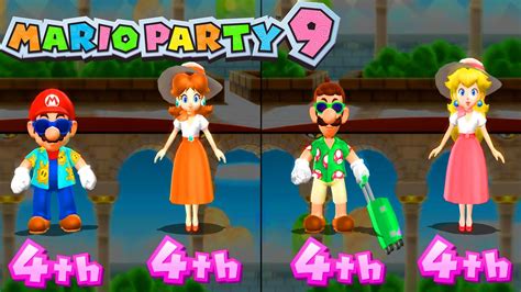 Mario Party 9 Step It Up Mario Vs Luigi Vs Peach Vs Daisy Mariogame Master Difficulty Youtube