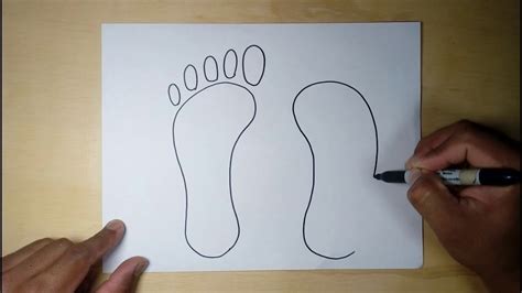 Learn To Draw Easy A Childs Feet Youtube