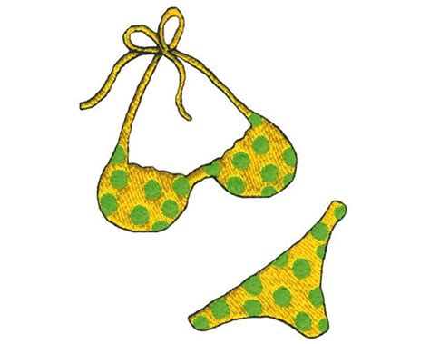 Bikini Machine Embroidery Design Etsy