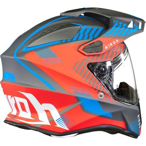 Capacete Airoh Commander Boost Vermelho Azul Fosco Grid Motors